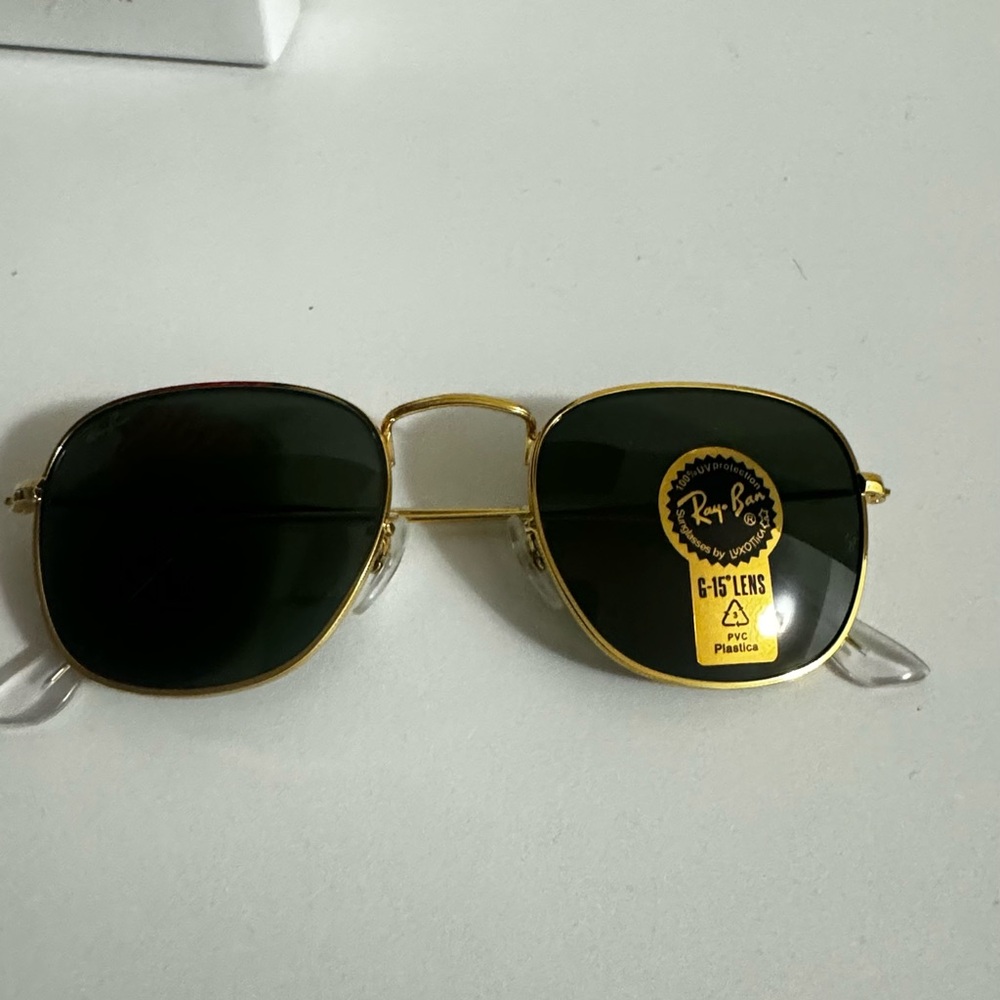 Ray-Ban Gold Frame Sunglasses with Dark Lenses